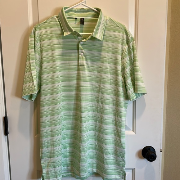 Green Striped Adidas Polo - Picture 1 of 3